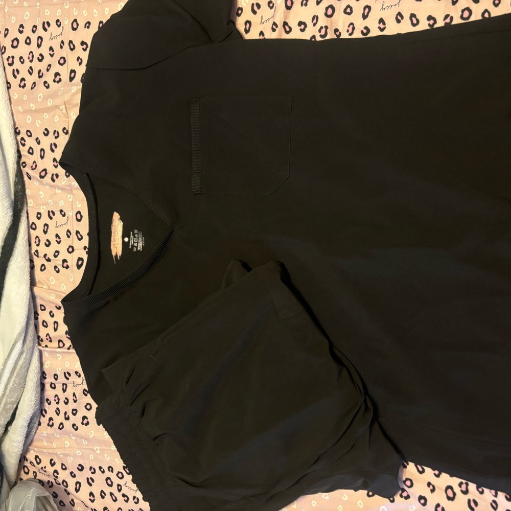 Black T-Shirt and Shorts Set